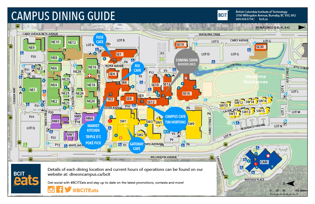 BCIT Dining Services Map