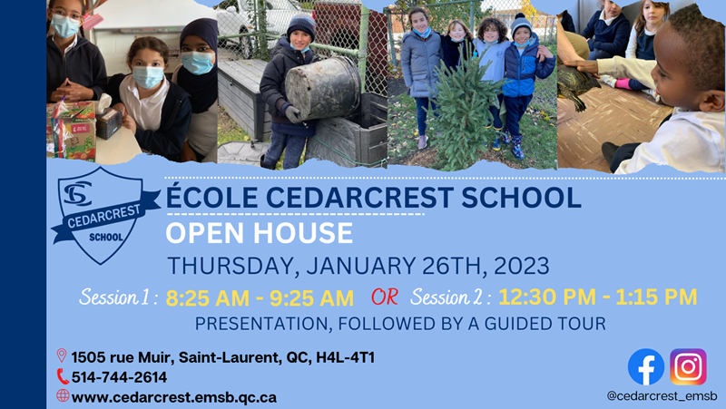 Ecole Cedarcrest Open House Flyer 