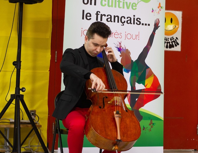 Stephane playing cello