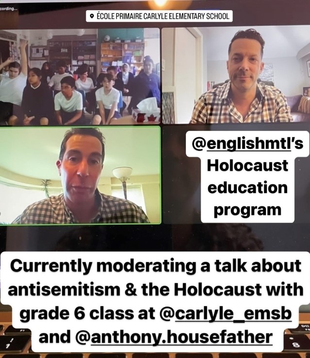 Antony Housefather @AHousefather did a talk with Carlyle Elementary School students about antisemitism & the Holocaust under the moderation of  Mark Bergman @MarkBergman  with the participation of  Michael Cohen @mikecohencsl 