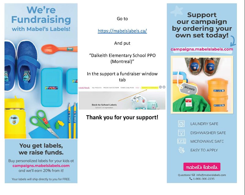 Help support the school with labels for your child(ren)’s belongings.