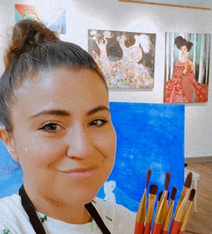 Sera Kassab in her art studio. 