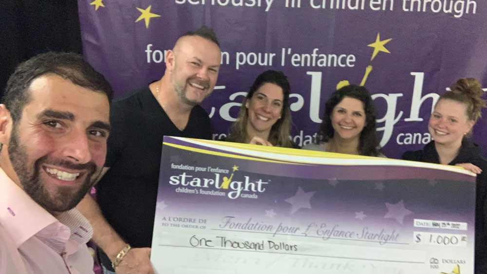 The Starlight Children’s Foundation Canada received their cheque in May. Photo: S. Atme