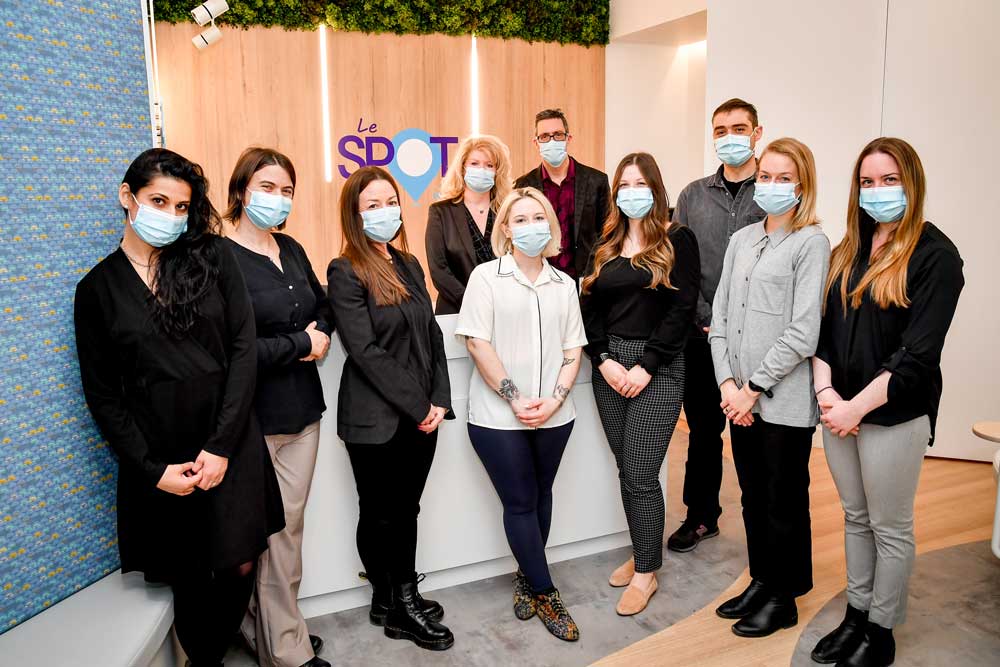 Le SPOT’s multi-disciplinary team of mental health professionals at the centre on the day of its official launch, March 18. Photo: Ryan Blau, PBL Photography 