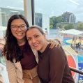 Keiko Shikako, left, and Mehrnoosh Movahed at the September 25 inauguration of Mackay and Philip E. Layton schools’ new playground. Photo courtesy of M. Movahed 