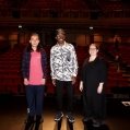 Luka Cruz-Guerrero, Nassourou Ismaël Boulama and Marie-Claude Leblanc after a screening of L’Énergie positive des dieux at Théâtre Outremont on October 20. 