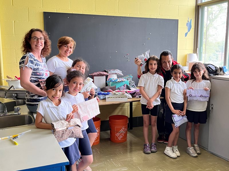 Simon Chang visited JCA students on June 6 to see the pencil cases that they created this school year." /></p> <p>Simon Chang visited JCA students on June 6 to see the pencil cases that they created this school year.
