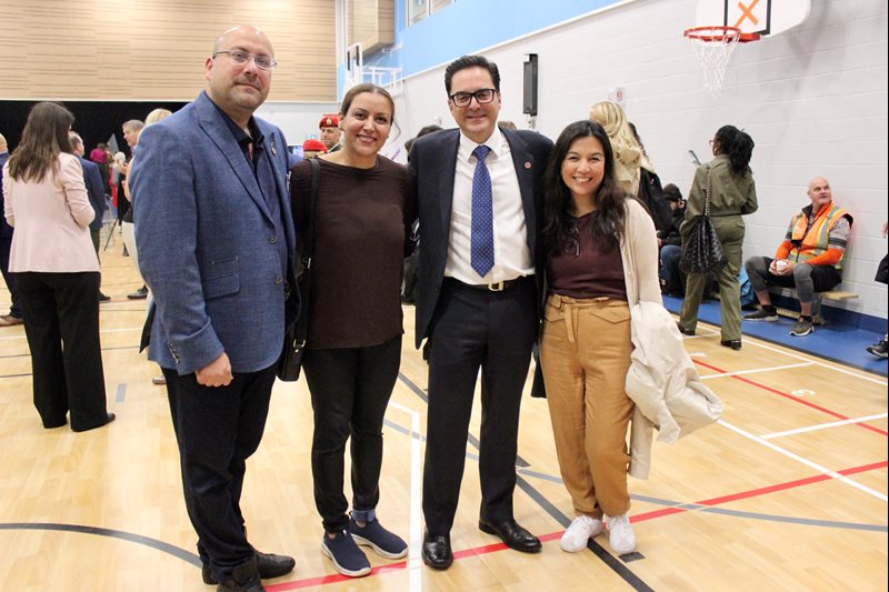 Joe Ortona, Mehrnoosh Mohaved, Nick Katalifos and Keiko Shikako-Thomas at the playground inauguration. Mehrnoosh and Keiko began research for this 'dream inclusive playground' some eight years ago.