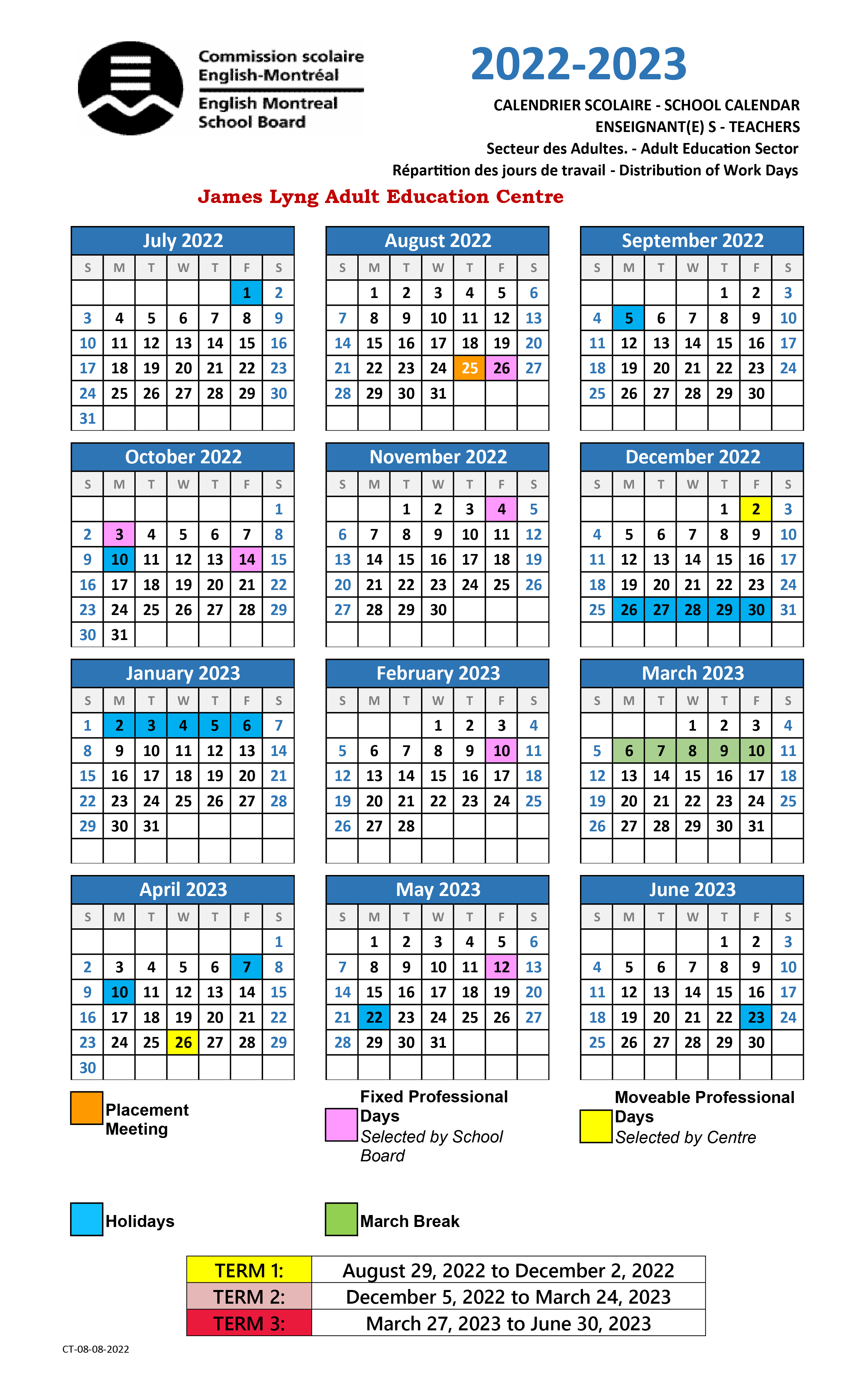2022-23 Annual Calendar