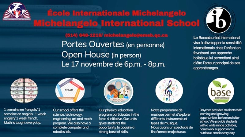 Michelangelo International Elementary School Open House