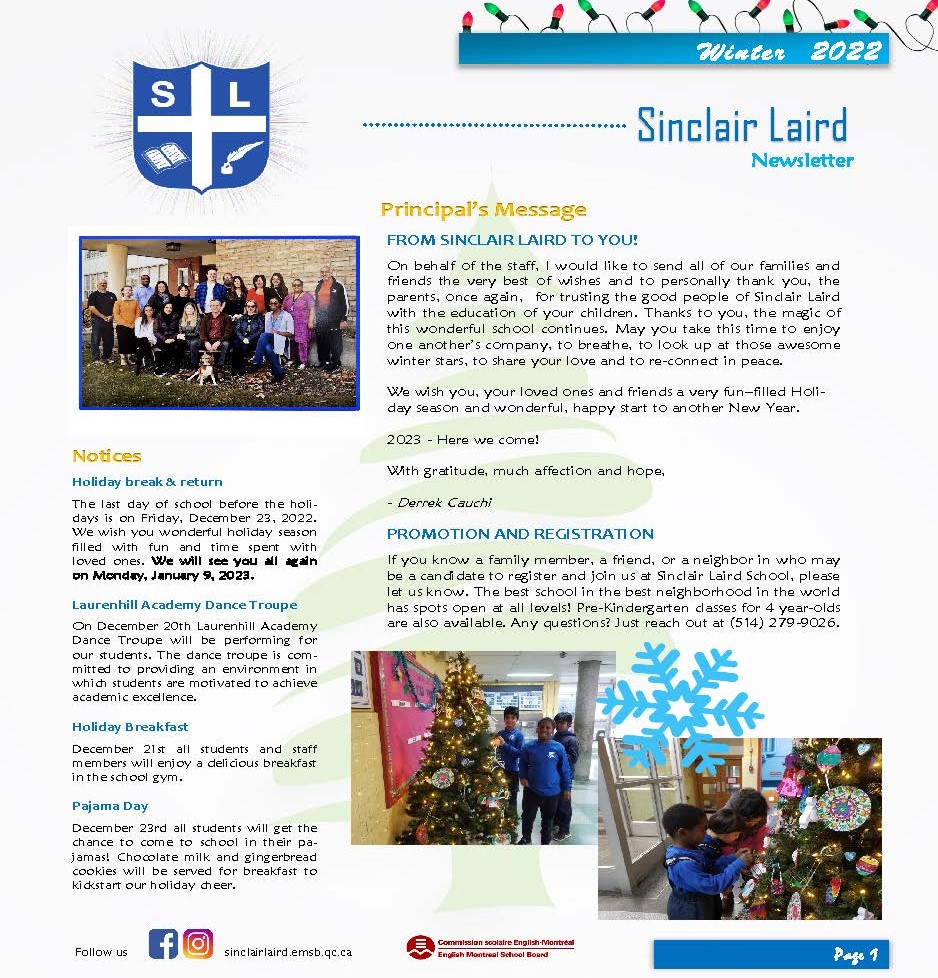 Sinclair Laird Winter Newsletter 2022-23