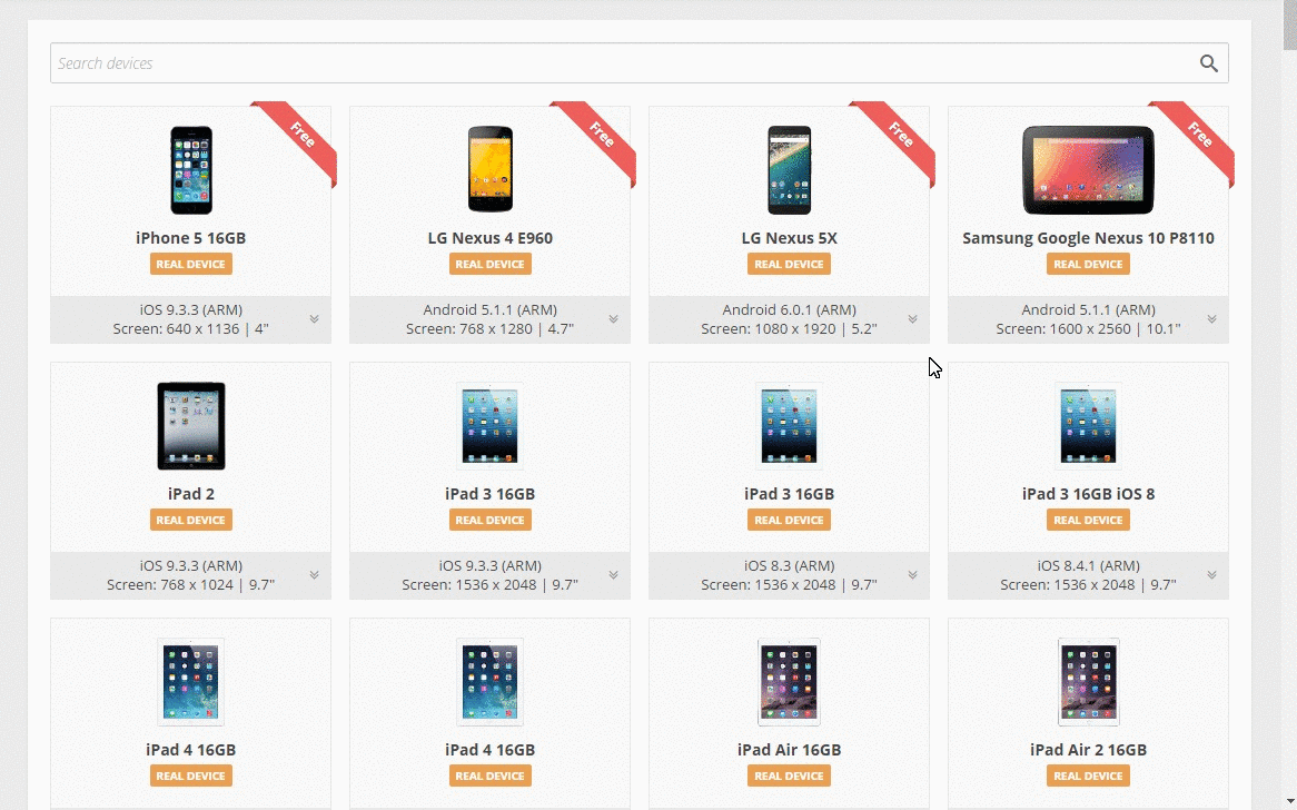 Mobile Device List